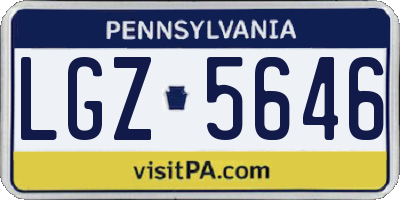 PA license plate LGZ5646