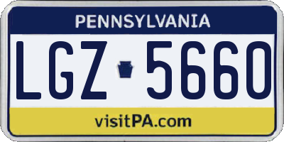 PA license plate LGZ5660
