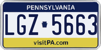 PA license plate LGZ5663