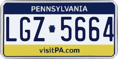 PA license plate LGZ5664