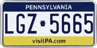 PA license plate LGZ5665