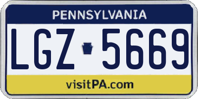 PA license plate LGZ5669