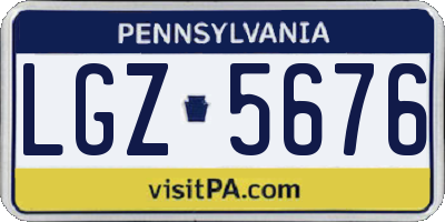 PA license plate LGZ5676