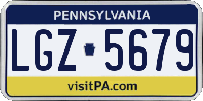 PA license plate LGZ5679