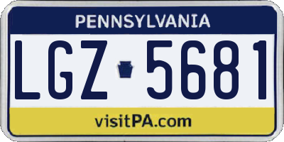 PA license plate LGZ5681