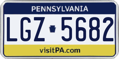 PA license plate LGZ5682