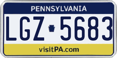 PA license plate LGZ5683