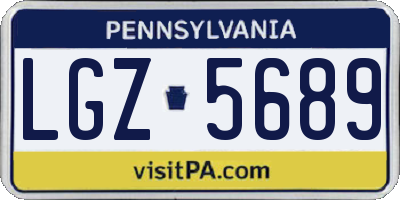 PA license plate LGZ5689