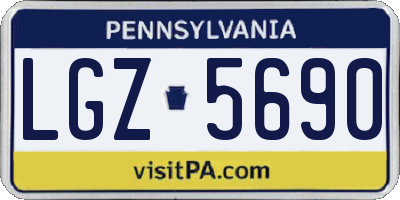 PA license plate LGZ5690