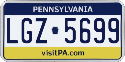 PA license plate LGZ5699