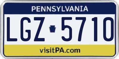PA license plate LGZ5710