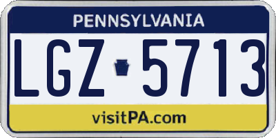 PA license plate LGZ5713