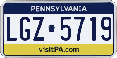PA license plate LGZ5719