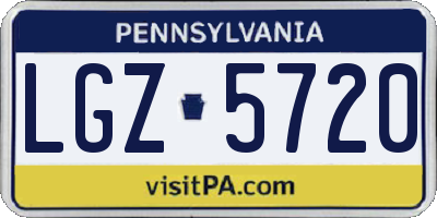 PA license plate LGZ5720