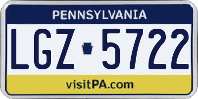 PA license plate LGZ5722
