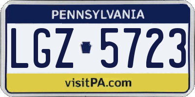 PA license plate LGZ5723