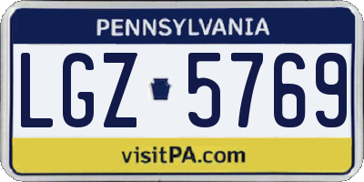 PA license plate LGZ5769