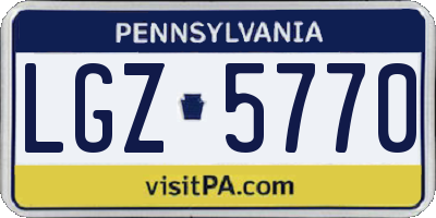 PA license plate LGZ5770