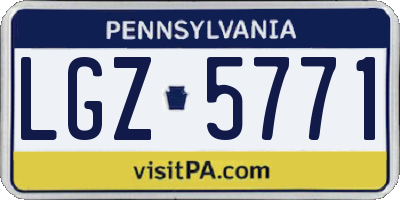 PA license plate LGZ5771