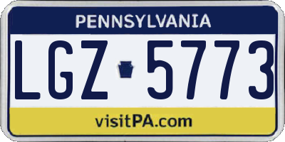 PA license plate LGZ5773