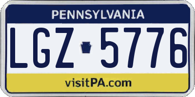 PA license plate LGZ5776