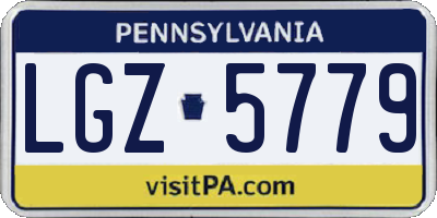 PA license plate LGZ5779