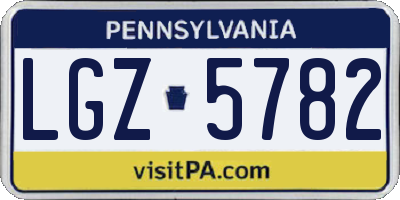 PA license plate LGZ5782