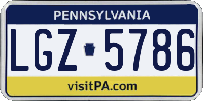 PA license plate LGZ5786