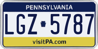 PA license plate LGZ5787