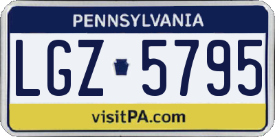 PA license plate LGZ5795