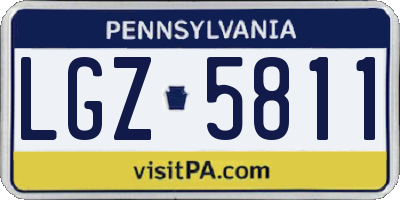 PA license plate LGZ5811