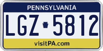 PA license plate LGZ5812