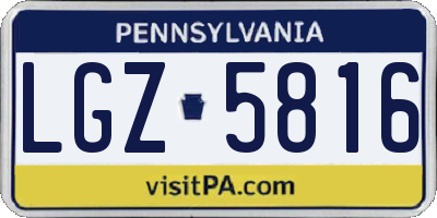 PA license plate LGZ5816