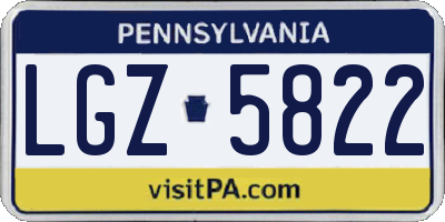 PA license plate LGZ5822