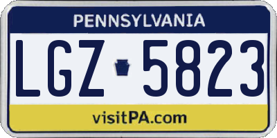 PA license plate LGZ5823