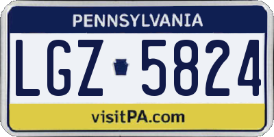 PA license plate LGZ5824