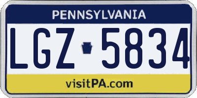 PA license plate LGZ5834