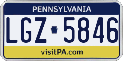 PA license plate LGZ5846