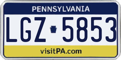 PA license plate LGZ5853