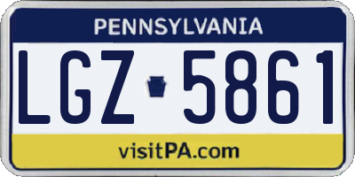 PA license plate LGZ5861