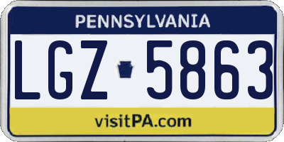 PA license plate LGZ5863
