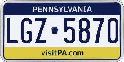 PA license plate LGZ5870