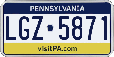 PA license plate LGZ5871