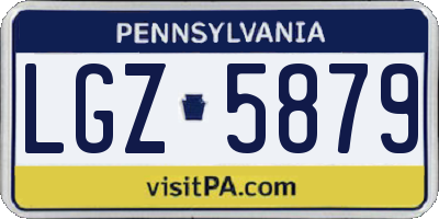 PA license plate LGZ5879