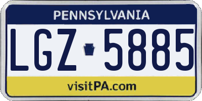 PA license plate LGZ5885