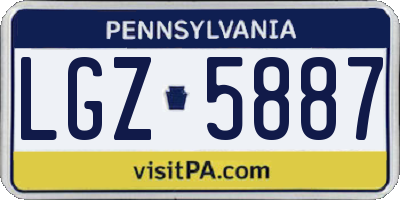 PA license plate LGZ5887