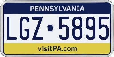 PA license plate LGZ5895