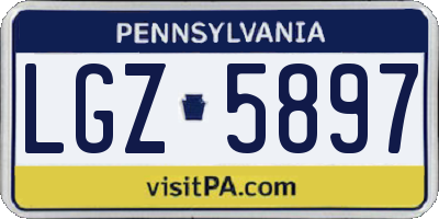 PA license plate LGZ5897