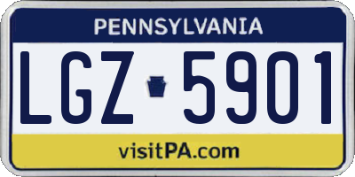PA license plate LGZ5901