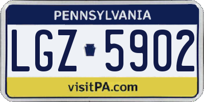 PA license plate LGZ5902